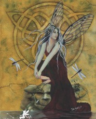 Willow Wisp fairy painting
